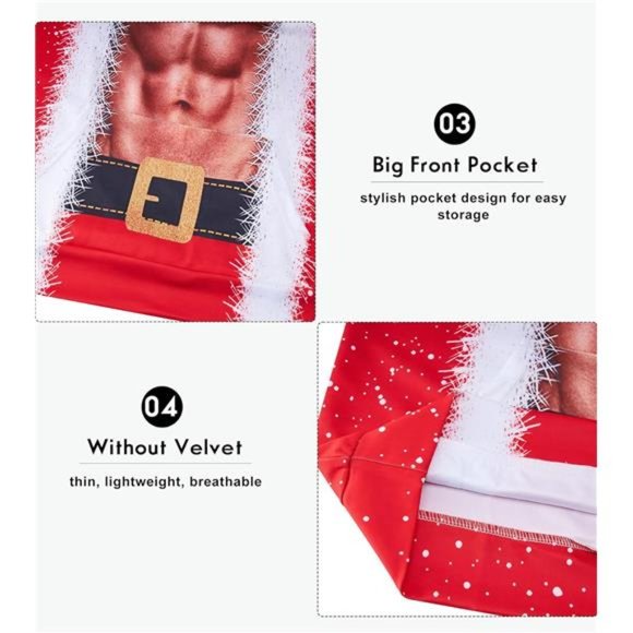 Men Hoodies Hooded Sweatshirt Christmas & Thanksgiving Pullover Hoody - Picture 3 of 5